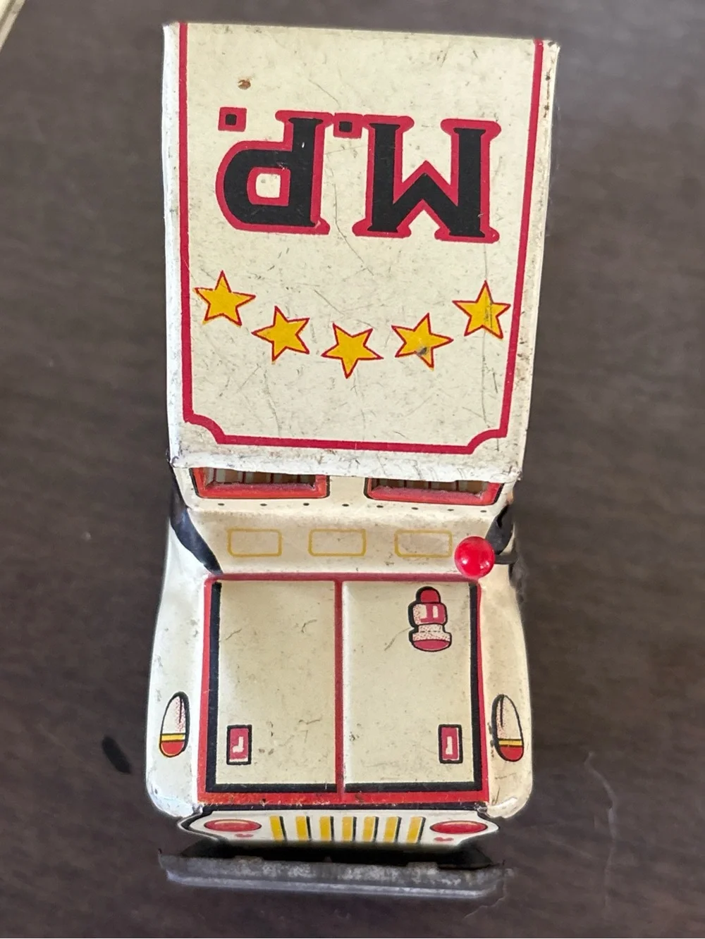 Vintage Toy M.P.  Jeep SSS Japan 1950s Tin Litho Friction Powered